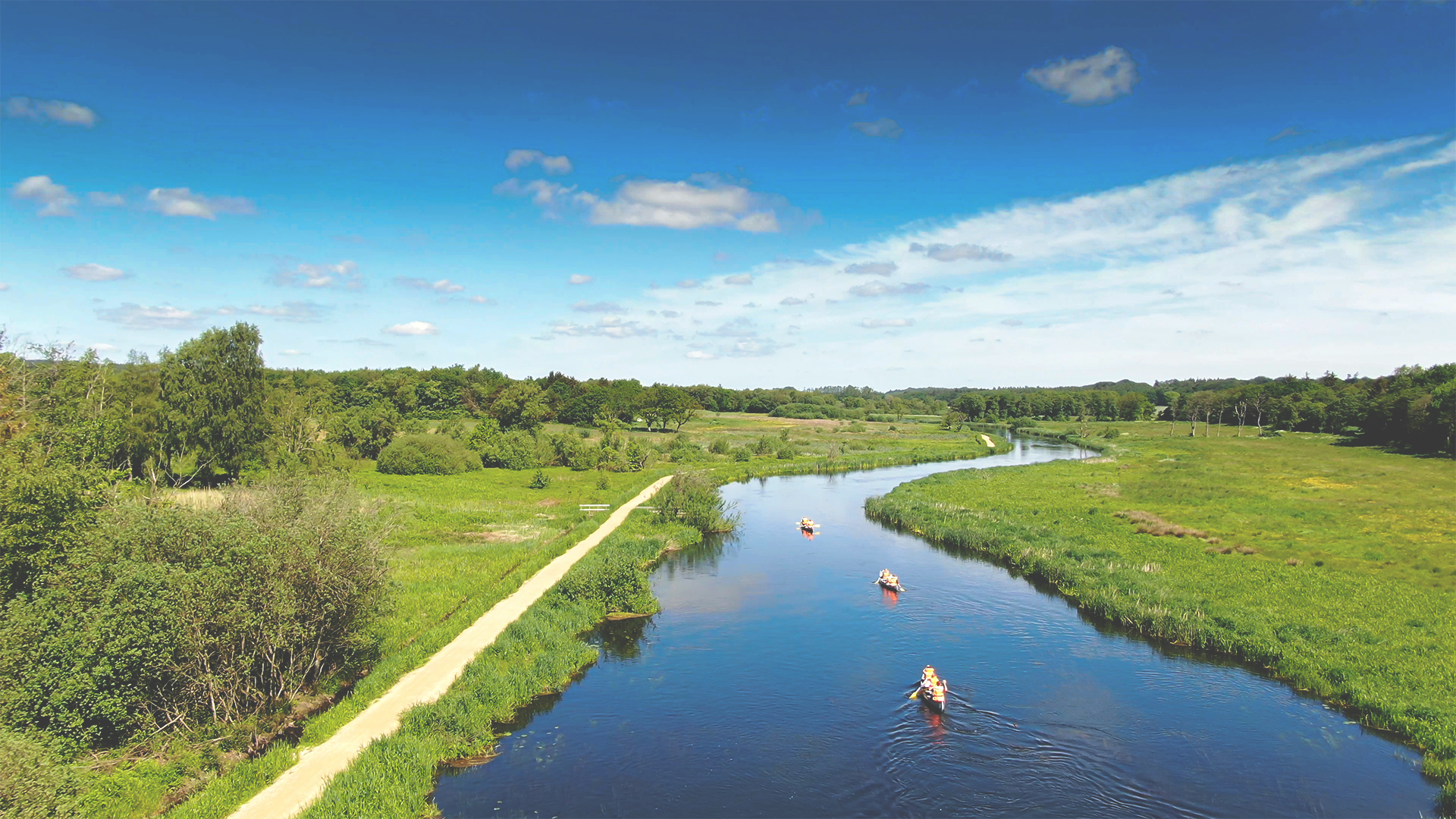 Gudenåen og trækstien ved Silkeborg