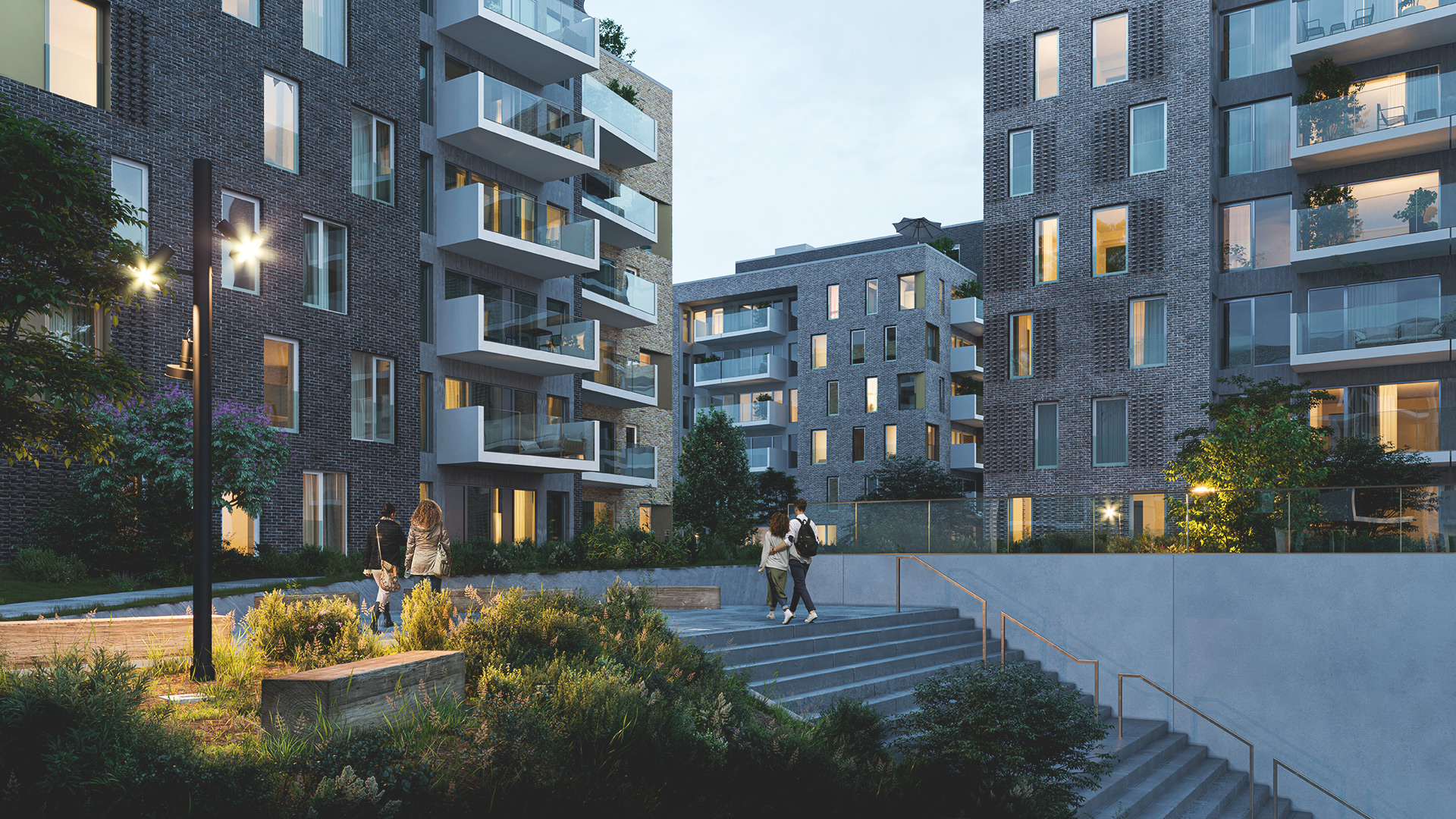 Omgivelserne omkring lejlighederne i Silkeborg